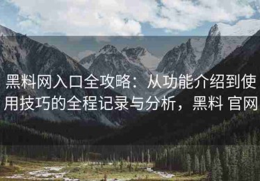 黑料网入口全攻略：从功能介绍到使用技巧的全程记录与分析，黑料 官网