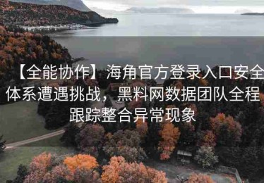 【全能协作】海角官方登录入口安全体系遭遇挑战，黑料网数据团队全程跟踪整合异常现象