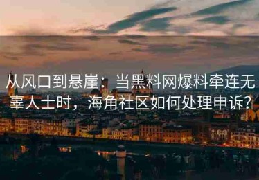 从风口到悬崖：当黑料网爆料牵连无辜人士时，海角社区如何处理申诉？