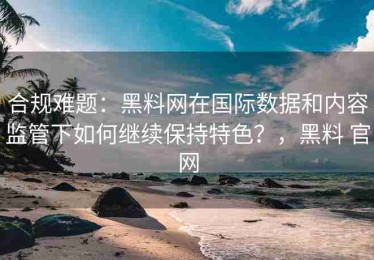 合规难题：黑料网在国际数据和内容监管下如何继续保持特色？，黑料 官网