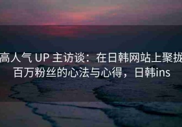 高人气 UP 主访谈：在日韩网站上聚拢百万粉丝的心法与心得，日韩ins