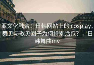 亚文化融合：日韩网站上的 cosplay、舞见与歌见圈子为何特别活跃？，日韩舞曲mv