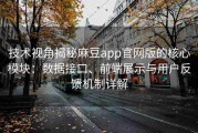 技术视角揭秘麻豆app官网版的核心模块：数据接口、前端展示与用户反馈机制详解