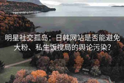 明星社交孤岛：日韩网站是否能避免大粉、私生饭搅局的舆论污染？