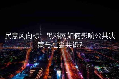 民意风向标：黑料网如何影响公共决策与社会共识？
