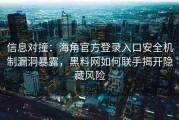 信息对撞：海角官方登录入口安全机制漏洞暴露，黑料网如何联手揭开隐藏风险