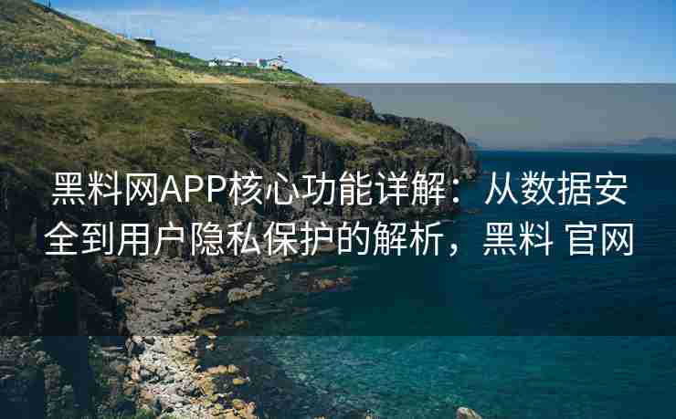 黑料网APP核心功能详解：从数据安全到用户隐私保护的解析，黑料 官网
