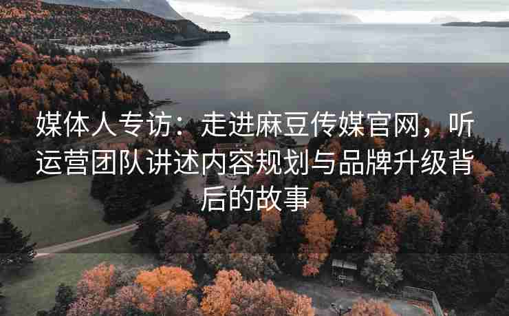 媒体人专访：走进麻豆传媒官网，听运营团队讲述内容规划与品牌升级背后的故事