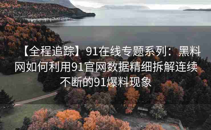 【全程追踪】91在线专题系列：黑料网如何利用91官网数据精细拆解连续不断的91爆料现象